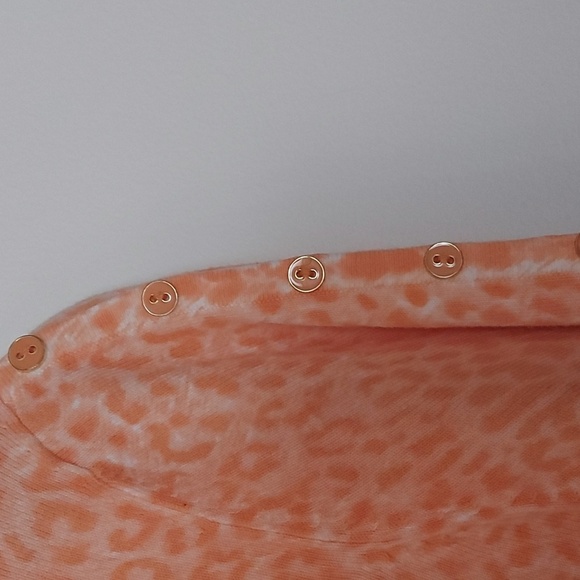 J Mclaughlin Cotton Modal Blend Leopard Ombre Lightweight Sweater Orange Size M - Picture 4 of 7